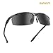 Men's Polarized Sunglasses, SAFWUTI Unbreakable Sports Polarized Sunglasses Driver Glasses Unbreakable Frame for Driving Cycling Running Fishing Golf - Metal Frame Al-Mg Glasses (Black)