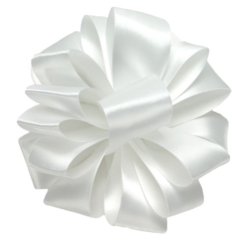 Offray Double Face Satin Craft Ribbon, 1-1/2-Inch Wide by 50-Yard Spool, White