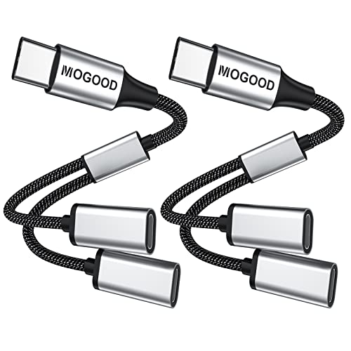 MOGOOD USB C Y Splitter Cable 2Pack (Not for Monitor) USB C Male to 2Female Cable Converter Double USBC Port Hub Type C Split Adapter for Laptop