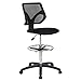 Cool-Living Mesh Armless Fixed Upright Adjustable Height Drafting Chair, Black