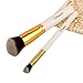 Soobest 10PCS Professional Cruelty Free Synthetic Kabuki Makeup Brushes Set Cosmetics Foundation Blending Blush Eyeliner Face Powder Makeup Brushes Kit with Carry Bag (Golden White)