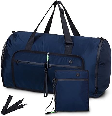Gym Bags for Men and Women Collapsible Sports Duffel Tote Waterproof Travel Carry on Luggage for Weekender Bag（Blue,70L）