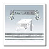 Beverly Turner Graduation Design - Class of 2015, Beautiful Banner, Graduation Cap and Diploma, Soft Blue - 10x10 Iron on Heat Transfer for White Material (ht_203374_3)