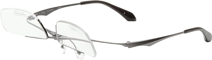 Amazon Co Jp メガネドライバー付き 跳ね上げ ハーフリム ドゥアン Dun 2102 5 56 メガネ 眼鏡 めがね フレーム メンズ 男性 ビジネス 仕事 スクエア グレー チタン 日本製 服 ファッション小物
