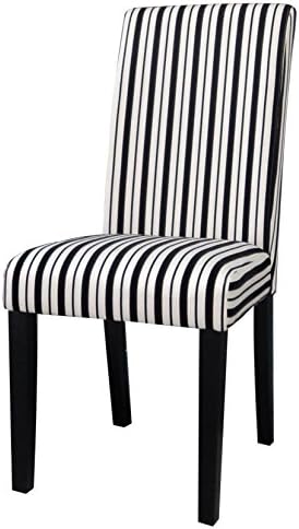 Chintaly Imports Mandy Modern Parson Side Chairs, 18.12 by 16.54 by 39-Inch, Black/White, Set of 2