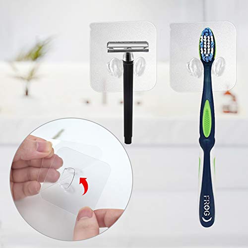 LOVEINUSA 40 pcs Adhesive Toothbrush Holder,2.3 inch Adhesive Razor Holder Toothbrush Hanger Toothbrush Holder for Home Bathroom Bedroom Office