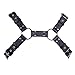 iiniim Men's Adjustable Leather Body Chest Half Harness Belt (One Size, Black B)