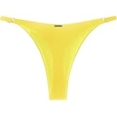 RELLECIGA Women's Adjustable High Cut Thong Bikini Bottom
