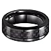 King Will GENTLEMENT 8mm Black Carbon Fiber Inlay Tungsten Carbide Ring Polished Finish Edges Comfort Fit12.5