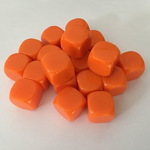 Blank Orange 16mm (.63 inch) Dice (pack of 20)