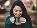 CorkMug: Matte Black Ceramic Mug (12 Ounce) with Built-in Cork Coaster and Splash-free Lid and Handle for Cup of Coffee and Tea, Personalize with Chalk