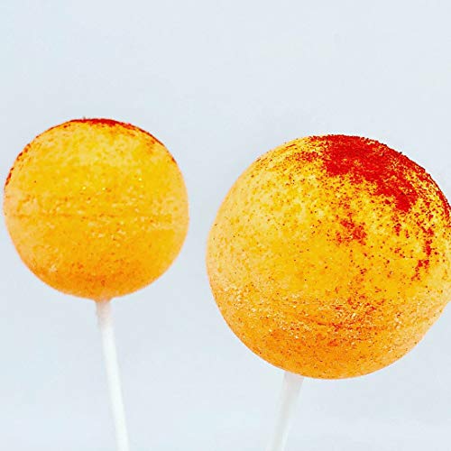 Mango Tajin scented 2 PIECES SET of Handmade lollipop bath bomb medium size 2 inches diameter