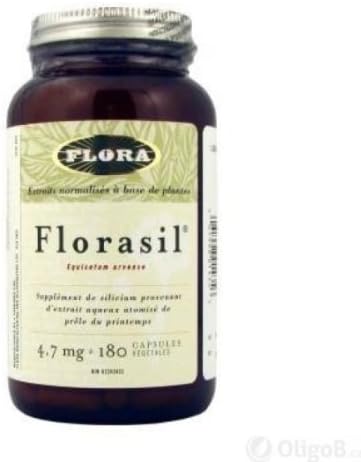 Florasil 4.7mg Silicon (from 10mg Silica from Hosetail Herb) (180Capsules) Brand: Flora
