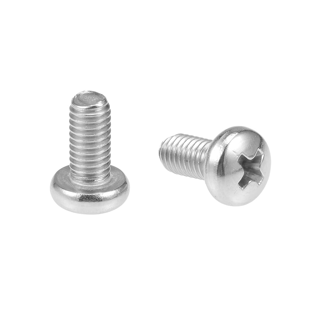 sourcing map M5x10mm Machine Screws Phillips Cross Pan Head Screw 304 Stainless Steel Fasteners Bolts 50Pcs