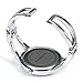Top Plaza Womens Fashion Silver Tone Black Dial Cuff Bangle Luxury Dress Watch Arabic Numeral Scale