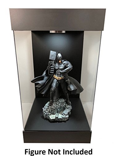 ELITE E-03 MATTE BLACK LED LIGHTED FIGURE STATUE DOLL DISPLAY CASE FOR 1/6 SCALE FIGURES AND MOST FIGURES UP TO 16