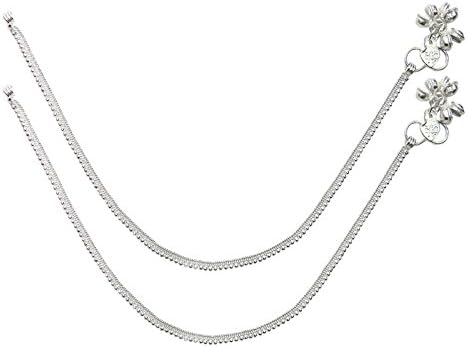 Indian Traditional Silver Plated Anklets Women Party Wear Foot Chain Jewelry