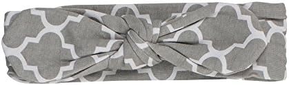 Ruffly Rumps Infant / Toddler Girls' Gray Quatrefoil Stretchy Tie Headband - Gray - One Size