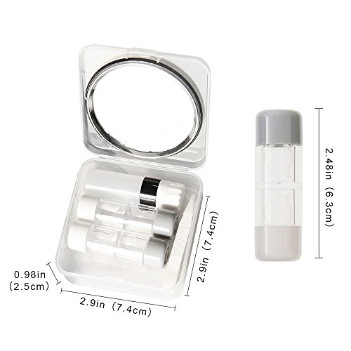 Contact Lens Case Portable Travel Glasses Box Eye Care Kit With a Carry-On Mirror - Thumbnail 4