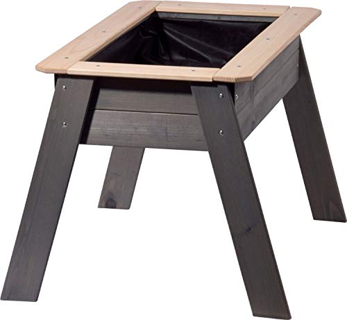 dobar Storage Space Small Herb Bed for The Patio and Balcony, 78 x 60 x 50 cm, Pine Mini Raised Bed Grey