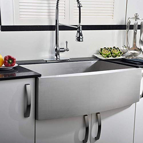 Comllen 36 Inch Handmade Apron Single Bowls 16 Gauge Stainless Steel Undermount Farmhouse Sink