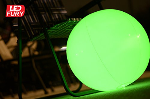 image for LED FURY Light up Beach Ball [Large] | Glow in the dark with Color Cha