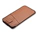 iPhone X Case, QIALINO Genuine Leather Strong Protective Cover Card Holder iPhone X Wallet Case with Top Opening (for in-Ear Headphones Enjoy When Runing), Slim for Apple iPhone X, Brown