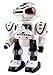 Android Battery Operated Disc Shooting Toy Robot Walking, Flashing Lights, Talking, Spinning, Disc Shooting Toy Robot (White)