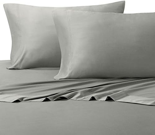 Royal Tradition Viscose from Bamboo Bed Sheets, California King, Solid Grey, Super Soft and Cool 4PC Sheet Set