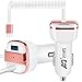 Moto Z / Moto Z Droid / Moto Z Play / Moto Z Force Car Charger, AnoKe USB-C 3.4A / 17W Rapid Dual Quick Car Charger Adapter with Coiled USB Cable For Motorola Type C Car Charger - White