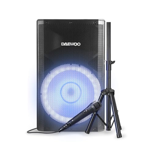 Daewoo Bocina Bafle XPRO TWS 15 Pulgadas Bluetooth Portatíl con Tripie Potencia 100,000W Subwoofer Integrado Entrada para Microfonos Ideal para Karaoke