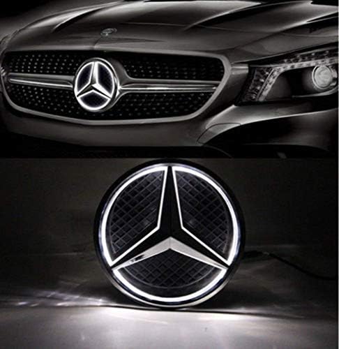 LED Emblem for Mercedes Benz 2013-2015,Car Front Grille Badge, Car Grilled Star, Illuminated Logo Hood Star DRL for Mercedes Benz A B C E R GLK ML GL CLA 250 CLS Class - White Light - Drive Brighter