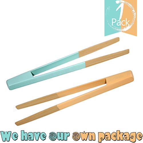 Fried Steak Clamp, Bamboo Bread Tongs, Multifunctional Food Clip for Beefsteak Food Barbecue Bread Steak Pizza Pie(Set of 2)