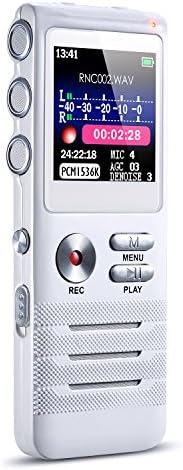 Digital Voice Recorder,[2018 Upgraded Version] 16GB Sound Audio Recorder Dictaphone with High-sensitivity Dual Microphone,Voice Activated, Noise Reduction and MP3 Player for Meeting,Class, Lectures