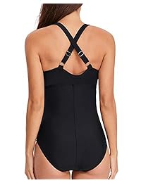 PHIBEE Traje de baño de una pieza con cuello en V para dama