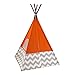 KidKraft Deluxe Bamboo and Canvas Play Teepee, Children's Furniture – Orange and Chevron Print, Gift for Ages 3+