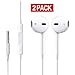 JAPS Earphones with Microphone [2 Pack] Premium Earbuds Stereo Headphones and Noise Isolating headset Made for Apple iPhone iPod iPad - White