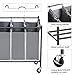 SONGMICS 4-Bag Laundry Cart Sorter, Rolling Laundry Basket Hamper, with 4 Removable Bags, Casters and Brakes, Gray URLS90GS