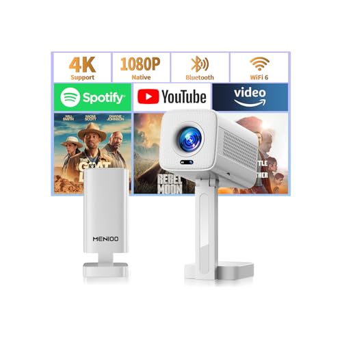 MENIOO Mini Projector 4K 1280P Projector WiFi