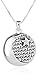 Sterling Silver "I Love You To The Moon and Back" Circle with Star Pendant Necklace, 18"