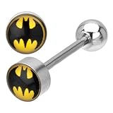 Tongue Rings 316L Surgical Steel Barbell with Batman 5/8 10mm Body Accentz®