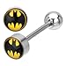 Tongue Rings 316L Surgical Steel Barbell with Batman 5/8 10mm Body Accentz®