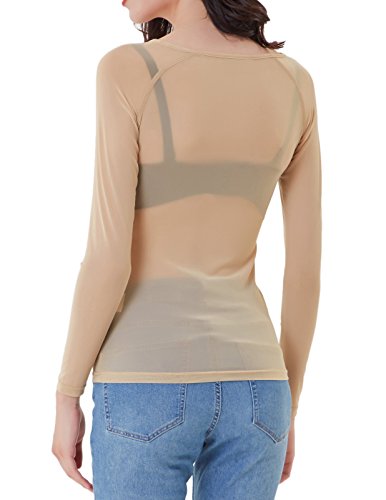 Kate Kasin Sexy See Through Shirts for Women Long Sleeve(S,Nude) | Pricepulse
