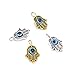 MEIBEADS 20pcs/Bag 13 * 19mm Hamsa Evil Eye Bead for Snake Chain Charm for Bracelet jewelay Making(Blue and Silver)