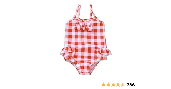 Nimiya Infant Baby Girls One Piece Swimwear Red Stripe Romper Bathing Suit Swimming Costumes Swimwear Clothing Cate Org
