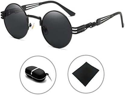 Gothic Steampunk Sunglasses Men Women Metal Round Shades Mirror Sun glasses Huanxin store