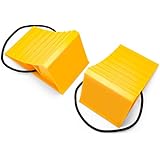 Camco Wheel Chock with Rope for Easy Removal, Helps Keep Your Trailer or RV in Place (Pack of 2)