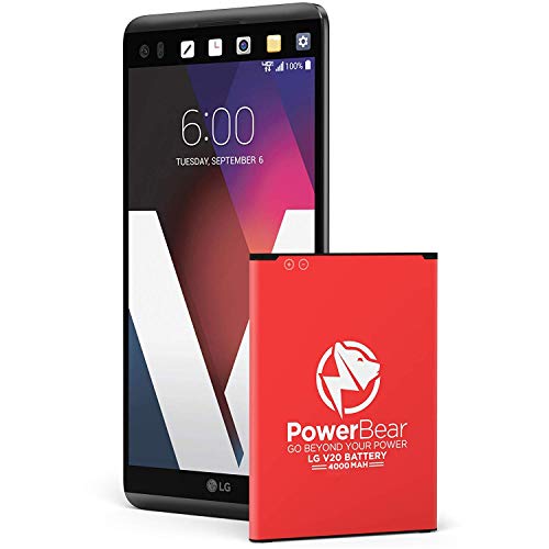 PowerBear LG V20 Battery (4000 mAh) Li-Ion Battery for The V20 [US996, AT&T H910, T-Mobile H918, Verizon VS995, Sprint LS997] LGV20 Spare Battery