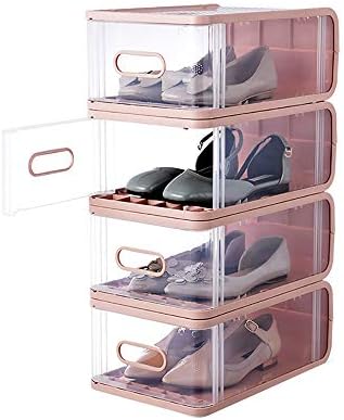 Amazon Com Plastic Storage Shoe Box Stackable Shoe Box Drawer