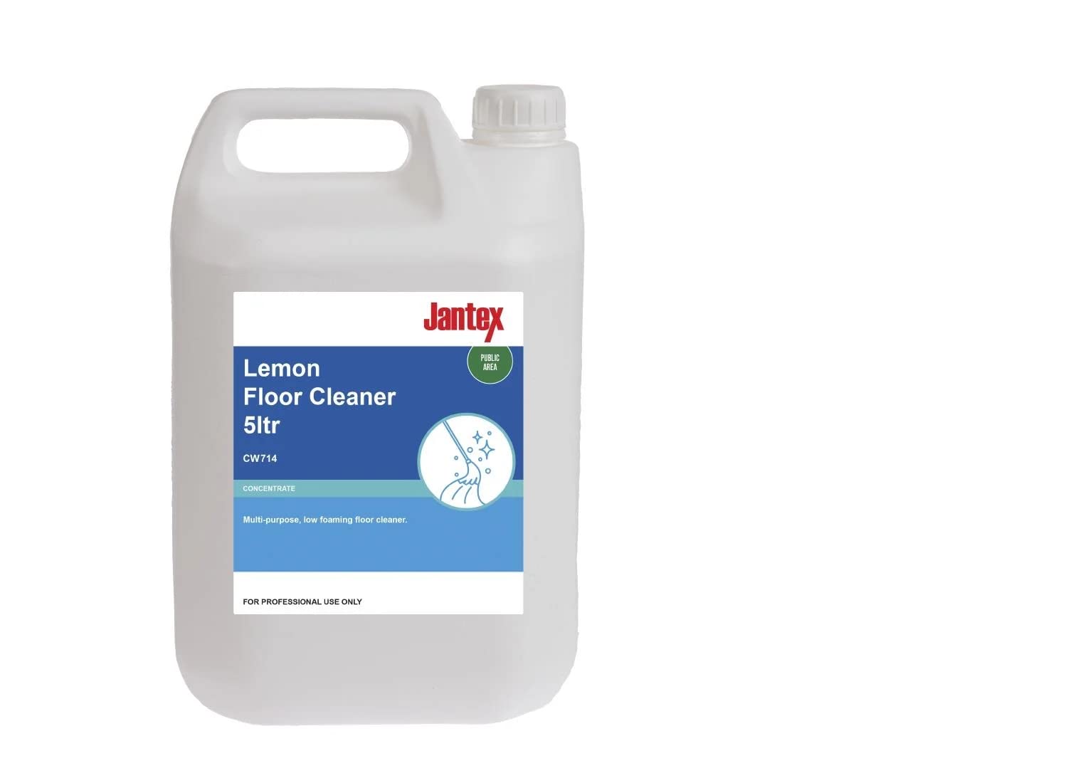 Jantex CW714 Lemon Gel Floor Cleaner Concentrate - Slip Resistant Shine, High Performance Concentrated Solution Detergent - 5 Litres